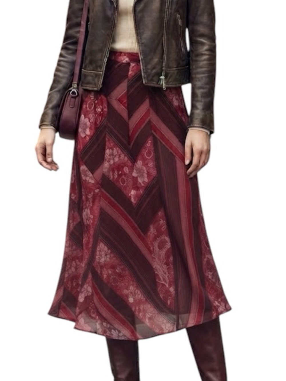 MARKS & SPENCER ‘PER UNA’ MIXED PATTERNED SKIRT SIZE 10S